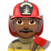 👨🏾‍🚒 man firefighter: medium-dark skin tone display on Apple